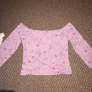 Floral off the shoulder crop top